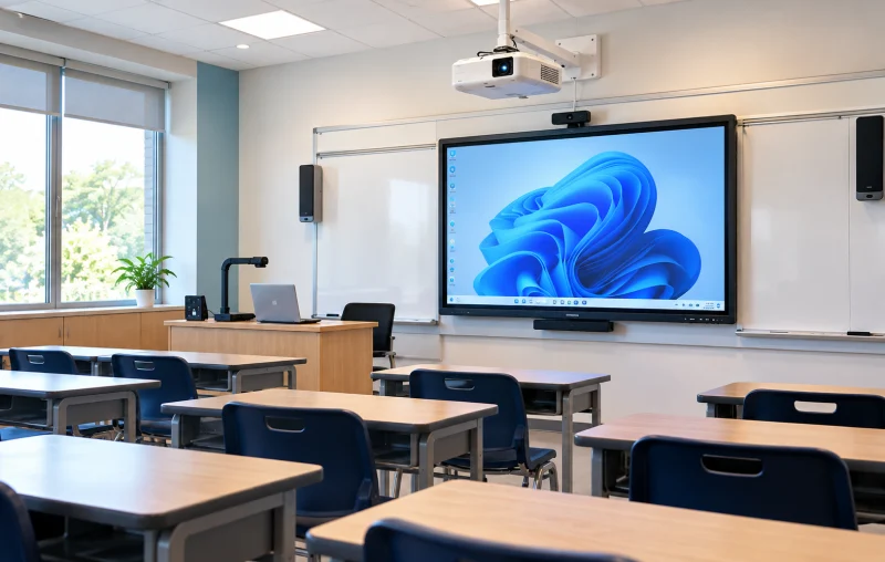 Smart classroom with an interactive display