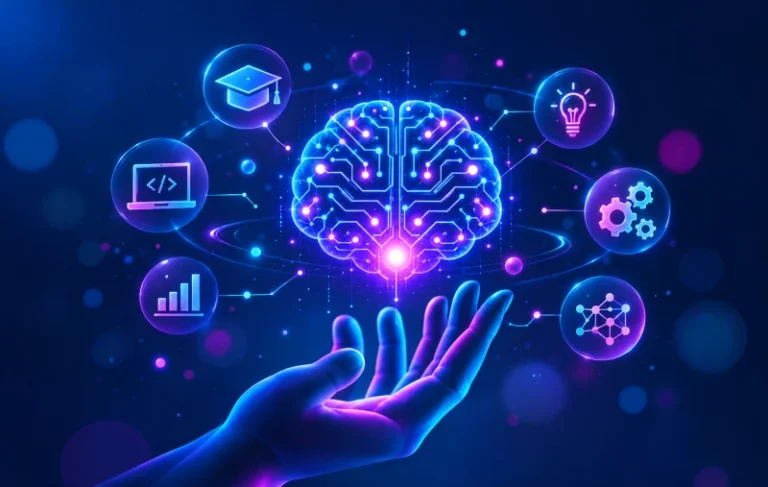 Illustration of AI and machine learning concepts