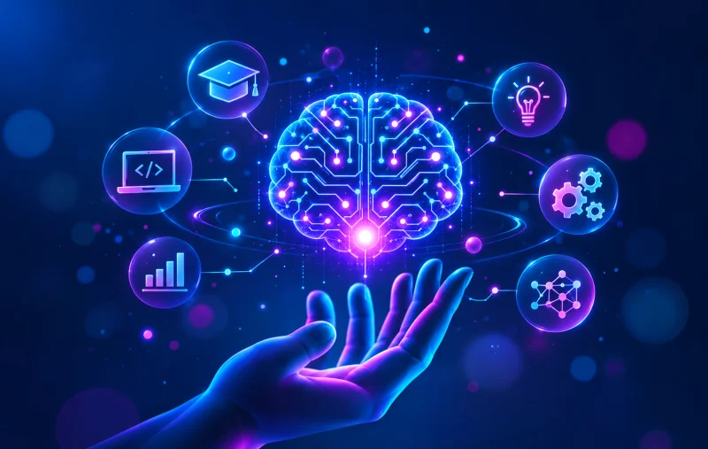 Illustration of AI and machine learning concepts