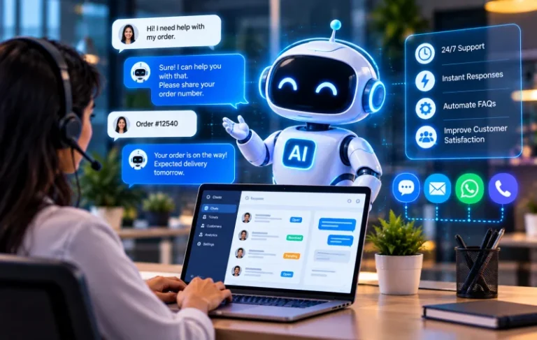 AI assistant handling customer support chats