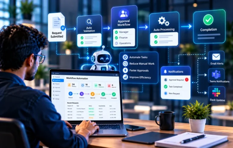Automated workflow and approval steps on screen